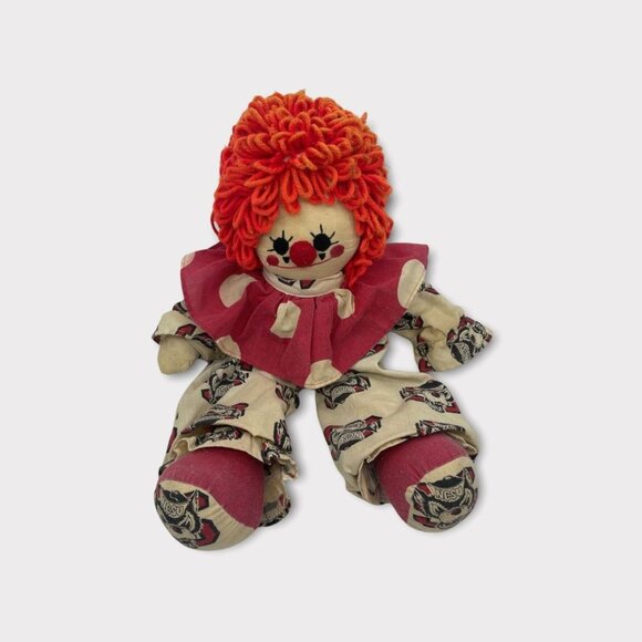 NCSU North Carolina State University Wolfpack Stuffed Plush Clown Toy Red Beige - Picture 1 of 12